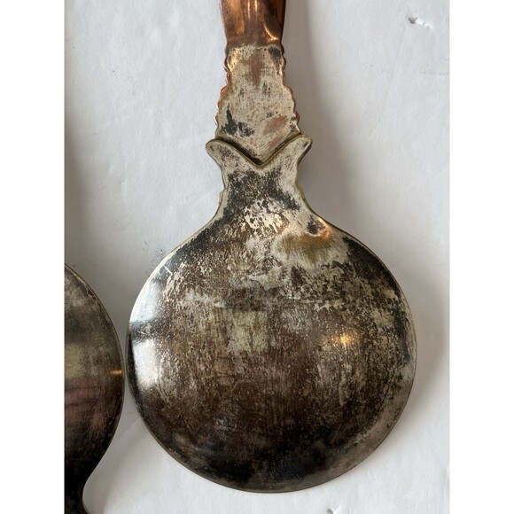 Vintage Copper Serving Pieces Guild Copper and Silver Spoon and Fork 12" - Picture 7 of 8